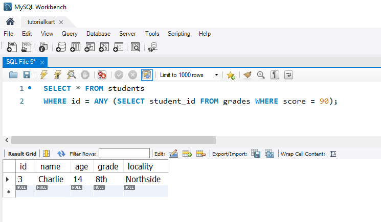 SQL ANY Operator - Syntax, Examples