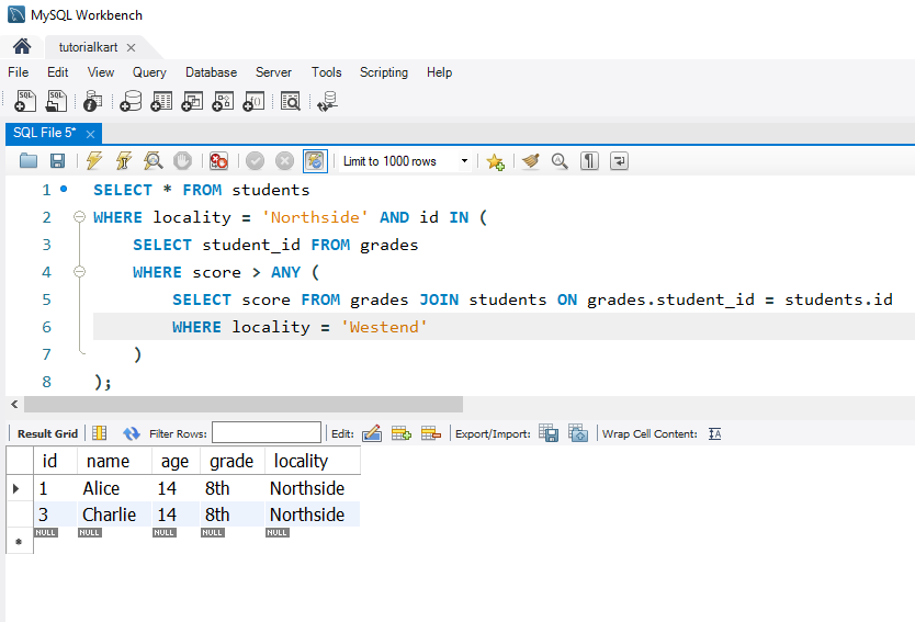 SQL ANY Operator - Example Using ANY with Subquery for Multi-Condition Check