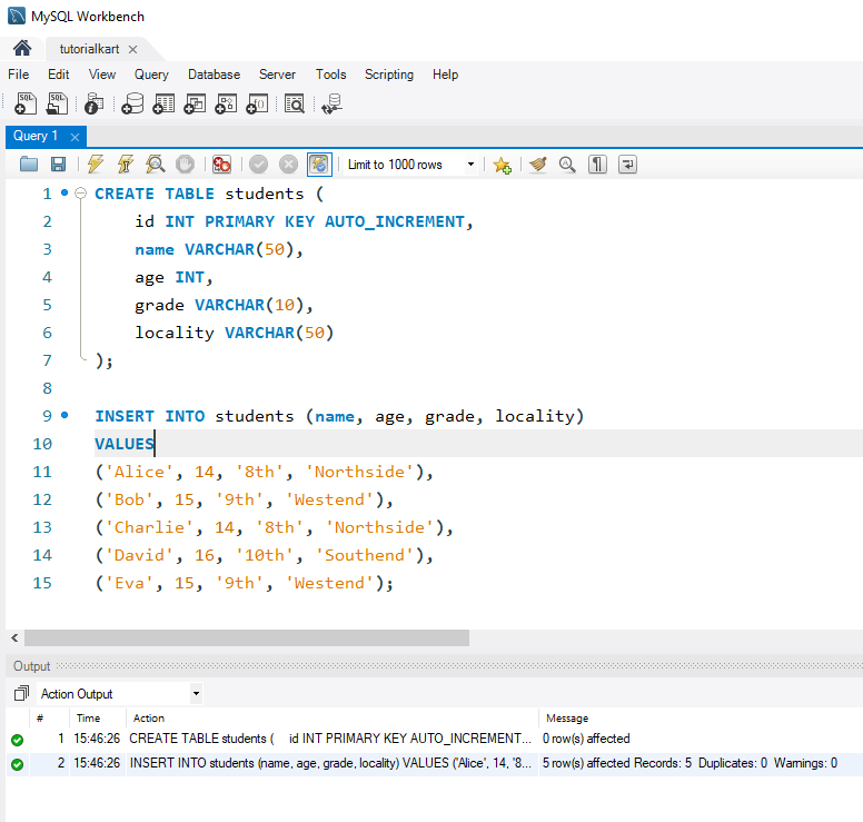 SQL COUNT Function - Setup for Examples