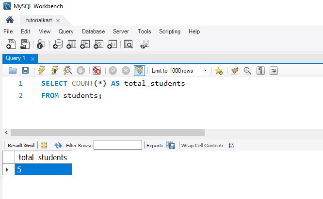 SQL COUNT Function - Counting All Rows in a Table