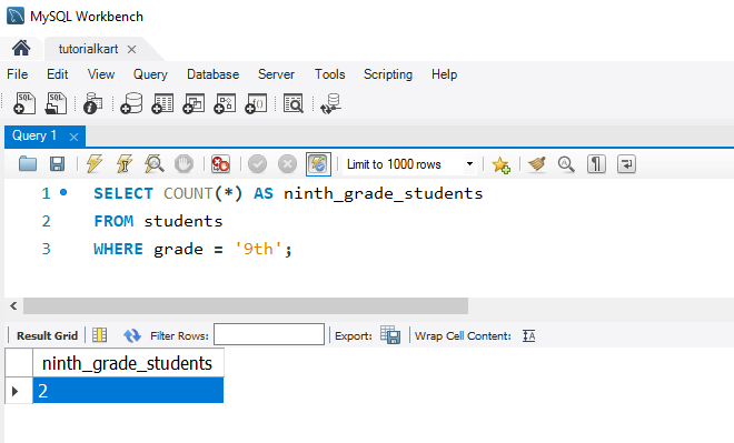 SQL COUNT Function - Counting Rows with a WHERE Clause