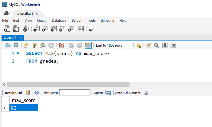 SQL MAX Function - Finding the Maximum Score Across All Subjects