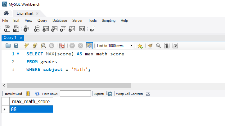 SQL MAX Function - Using MAX with a WHERE Clause