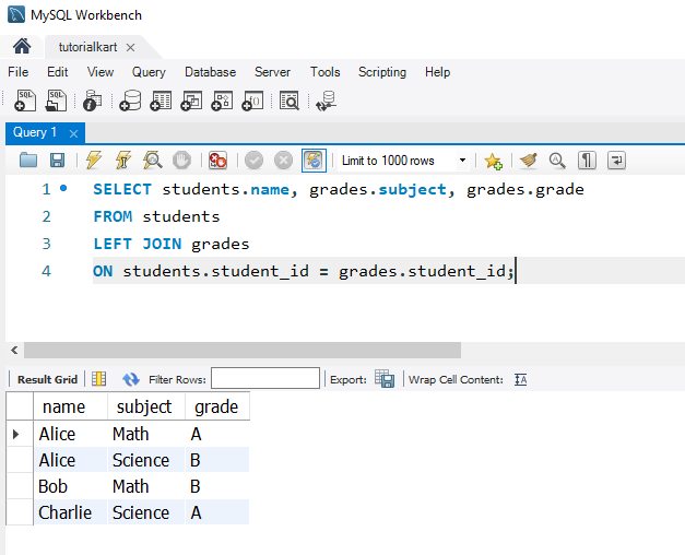 SQL Joins - Example Using LEFT JOIN to Include All Students