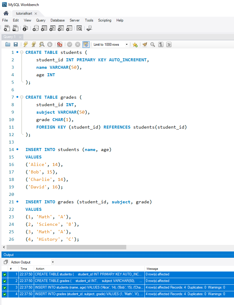 SQL FULL JOIN - Setup for Examples