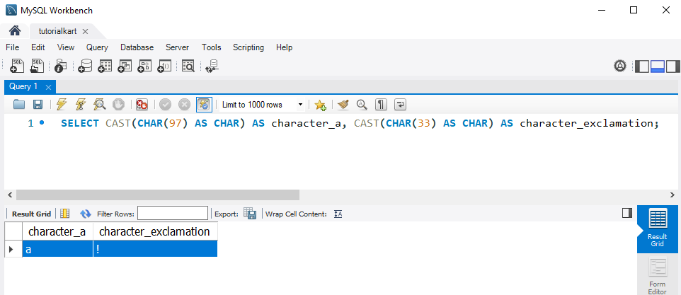 SQL CHAR Function Example - 