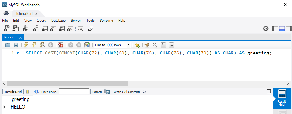 SQL CHAR Function Example - Concatenating Characters from ASCII Codes