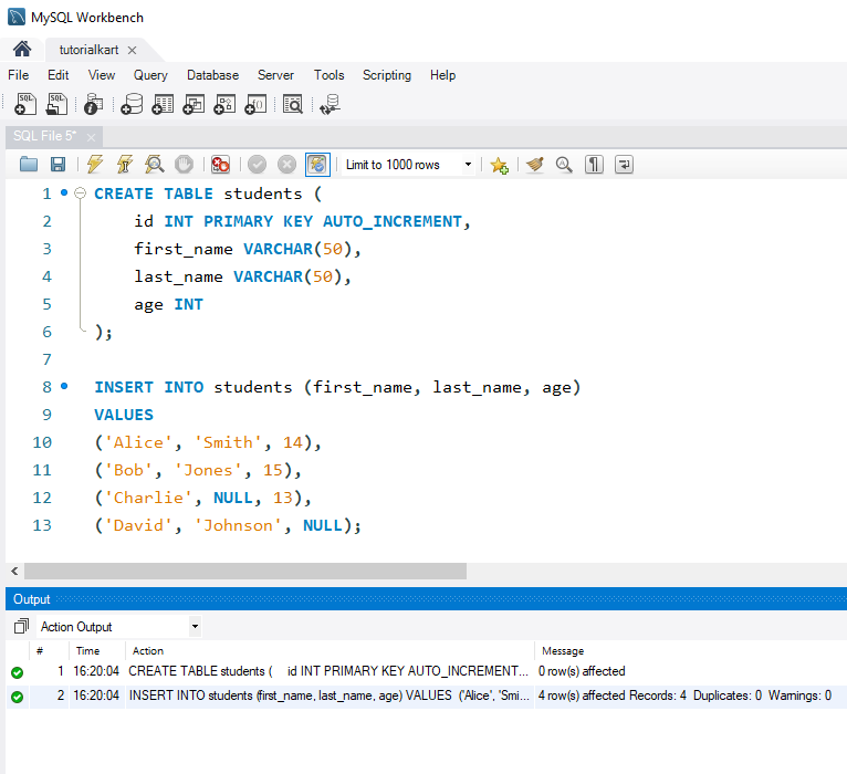 SQL CONCAT() Function - Setup for Examples