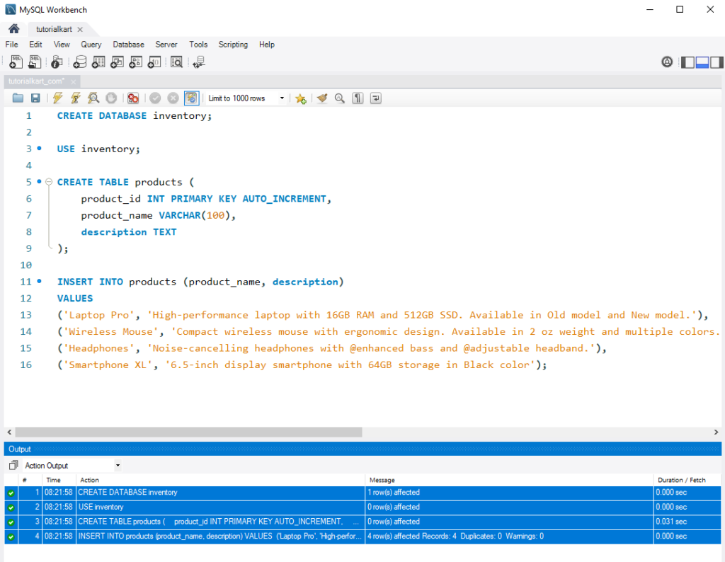 SQL REPLACE() - Setup for Examples