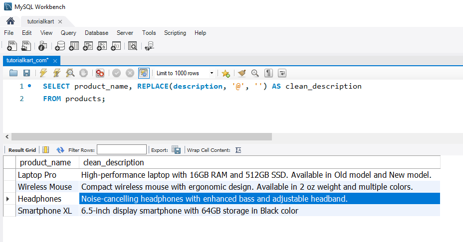 SQL REPLACE() Example - Removing Unwanted Characters