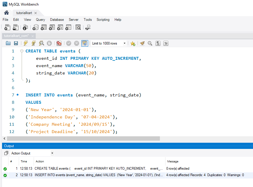 Convert Strings to Dates in MySQL - Setup for Examples