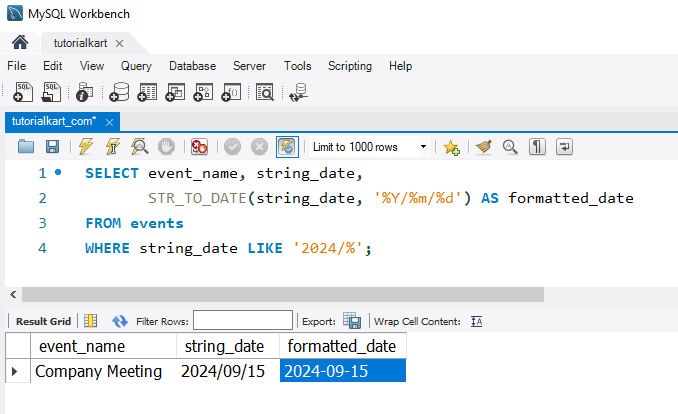 Convert Strings to Dates in MySQL Example - Converting YYYY/MM/DD Format