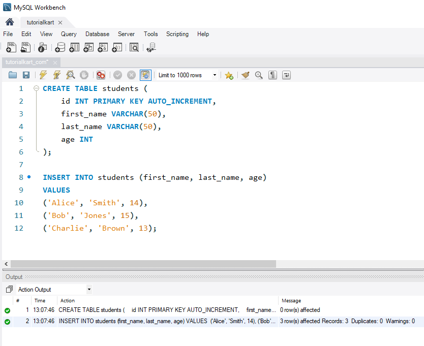 Concatenate Strings in MySQL - Setup data for examples