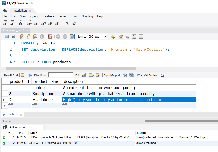 Using REPLACE() in an UPDATE Statement in MySQL