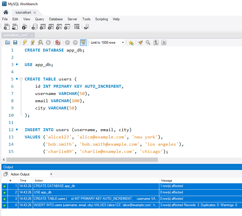 Convert Strings to Uppercase in MySQL - Setup data for examples