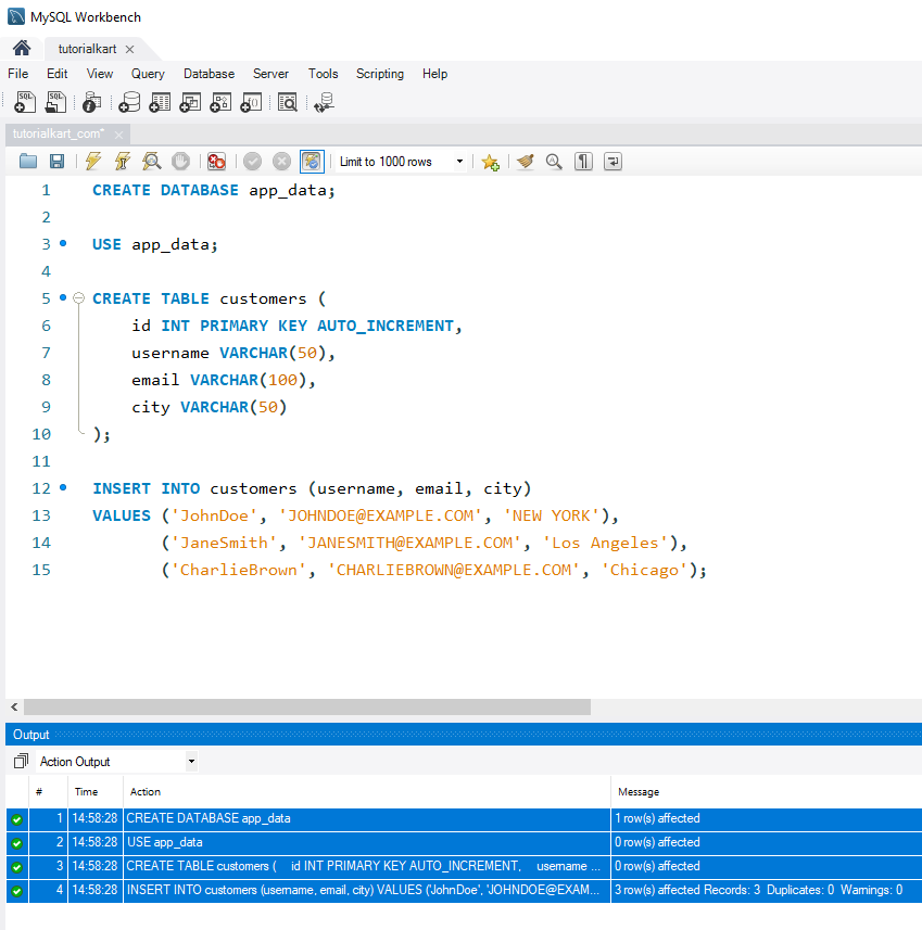 Convert Strings to Lowercase in MySQL - Setup database for examples