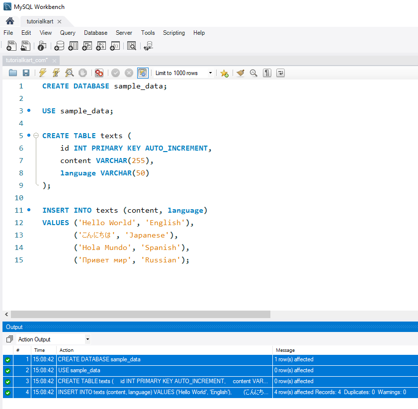 Find String Length in MySQL - Setup database for examples