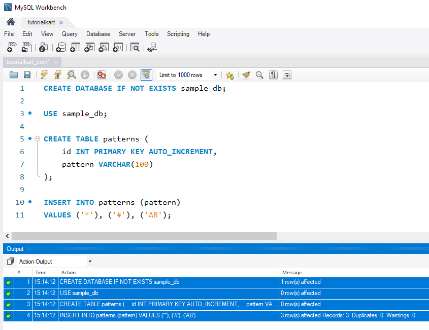 Repeat Strings in MySQL - Setup database for examples