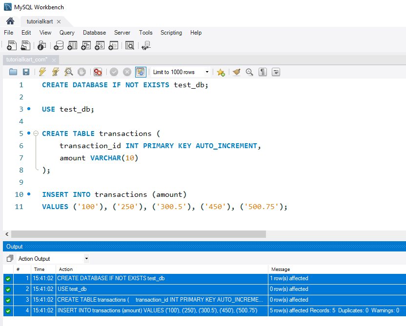 Convert Strings to Integers in MySQL - Setup database for examples