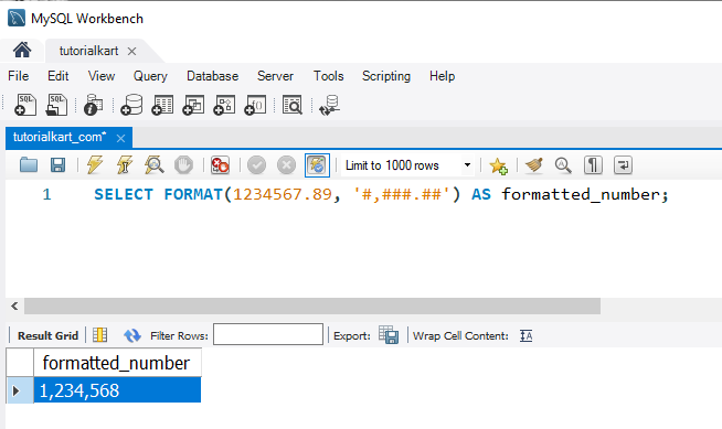 SQL FORMAT() Function - Formatting a Number with Thousands Separator