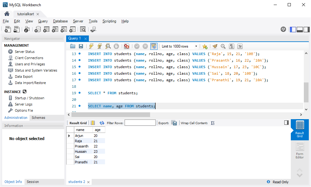 MySQL Select Rows from the Table - Specific Columns