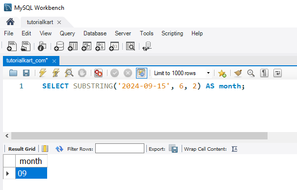 SQL SUBSTRING() - Example: Extracting a Substring from a Date