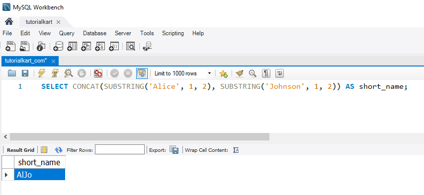 SQL SUBSTRING() - Example: Combining Parts of Two Strings