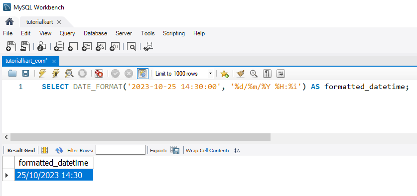 Convert Dates to Strings in MySQL - Example: Converting a DateTime to DD/MM/YYYY HH:MM Format