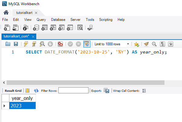 Convert Dates to Strings in MySQL - Example: Using DATE_FORMAT() to Extract and Display the Year Only