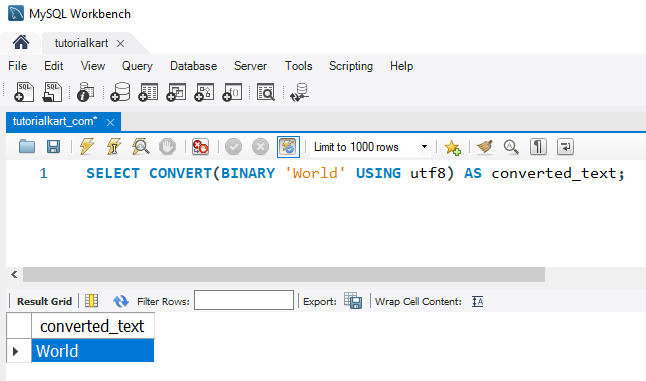 Convert Binary Data to Strings in MySQL - Example: 2