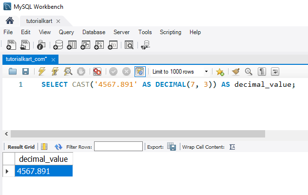 Convert Strings to Decimals in MySQL - Example: 2