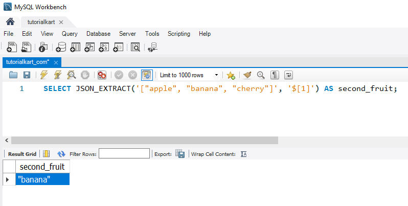 Convert JSON to Arrays in MySQL - Example: Extracting a Single Element from a JSON Array