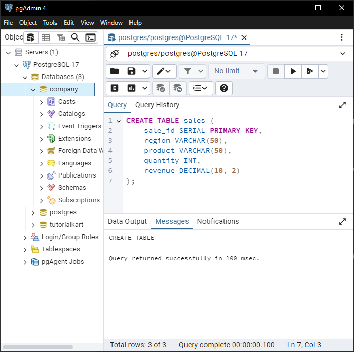 PostgreSQL - HAVING Clause Example Setup