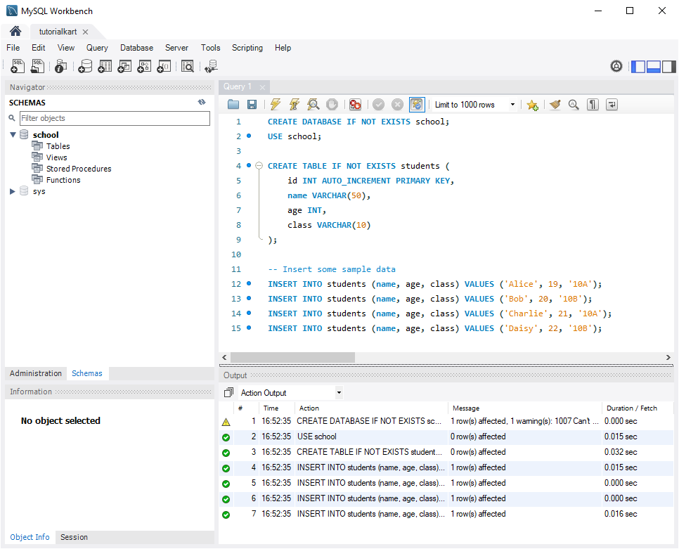 Java MySQL - UPDATE Row - Set Up MySQL Server and Create a Sample Table