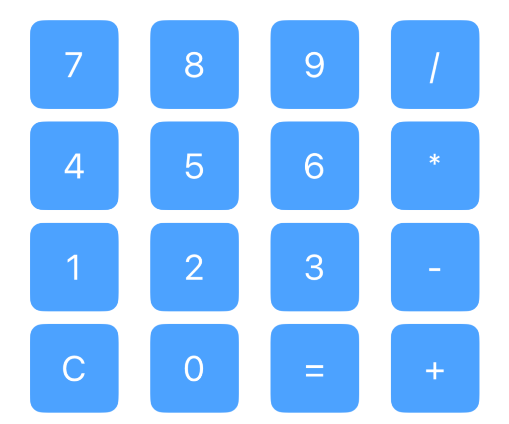 Grid for displaying the buttons