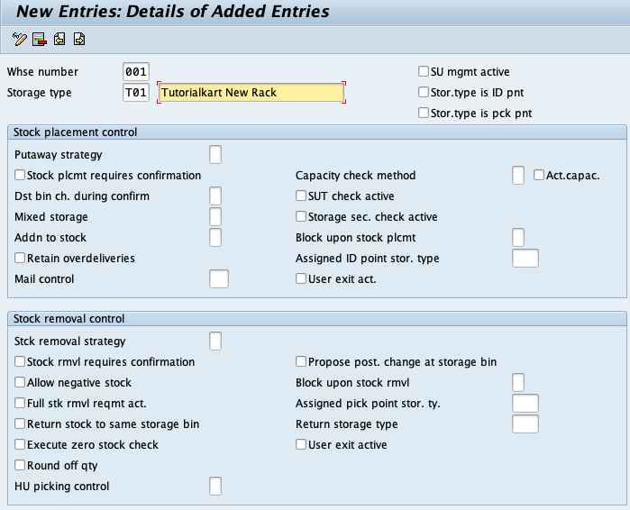 Defining Storage Types in SAP Warehouse Management