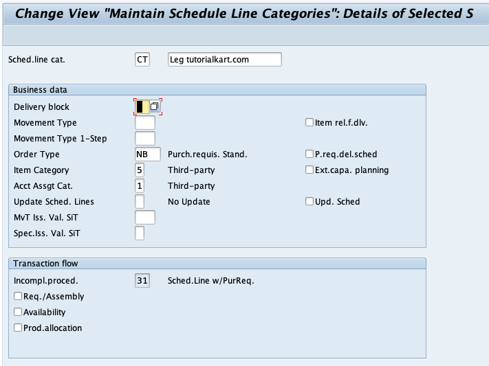 SAP SD Schedule line category controls