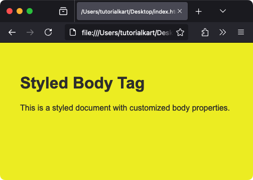 Styling the <body> Tag with CSS