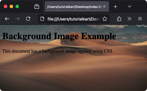 body with Background Image Example