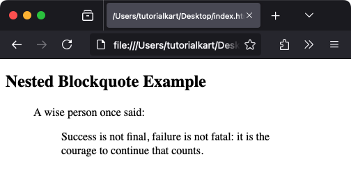 Example using Nested Blockquotes