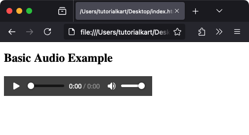 Basic Example of HTML <audio> Tag