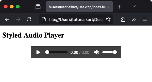 Styling the HTML <audio> Tag