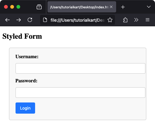 Styling the <form> Tag with CSS