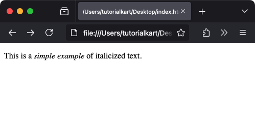 Basic Example of HTML <i> Tag