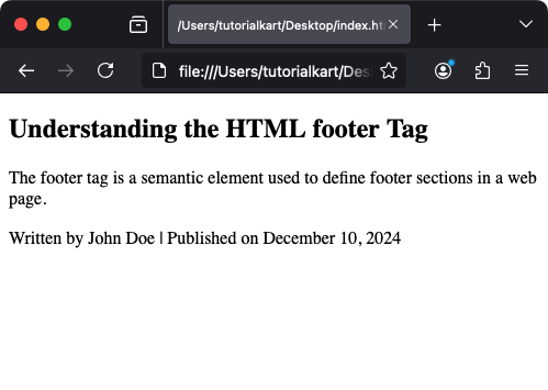 Using the <footer> Tag with Articles