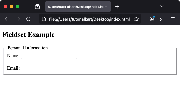 Basic Example of HTML <fieldset> Tag