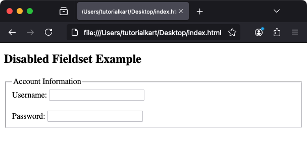 Using the disabled Attribute with fieldset