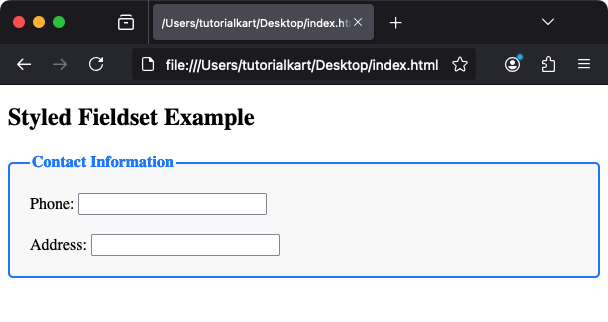 Styling the <fieldset> Tag with CSS