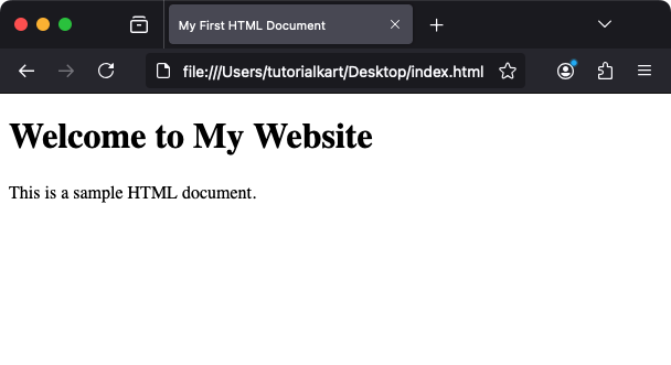 Basic Example of HTML <html> Tag