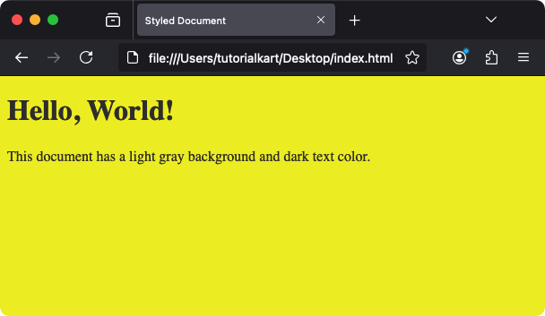 Styling the HTML Document